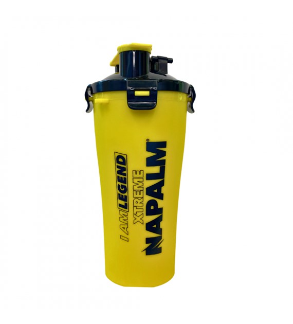 Fitness Authority Napalm Butelka/kubek 2 komorowy żółto-czarny - 700 ml