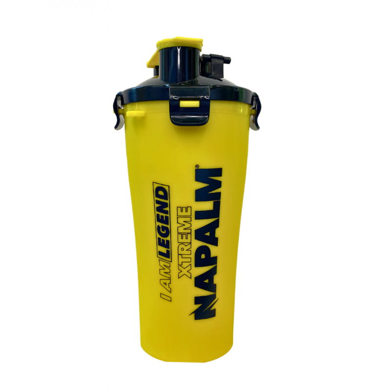 Fitness Authority Napalm Butelka/kubek 2 komorowy żółto-czarny - 700 ml