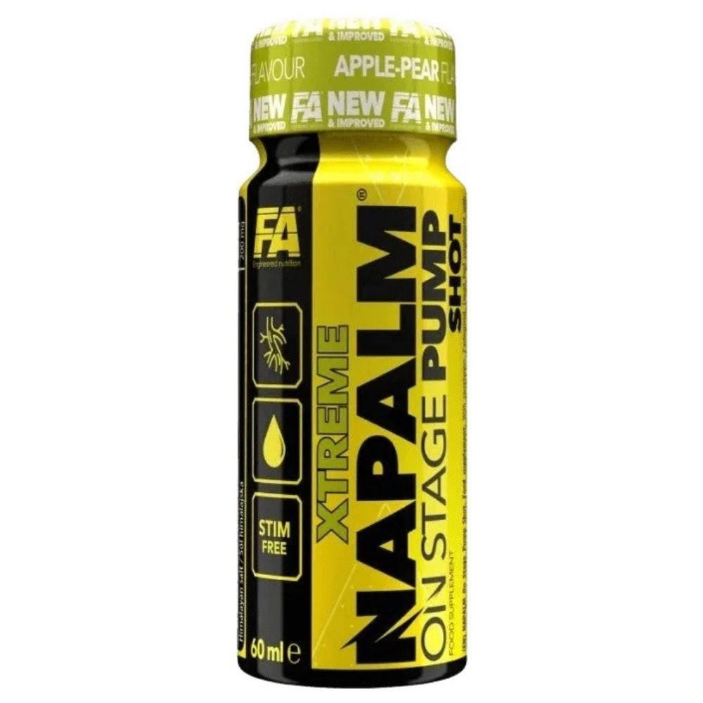 Fitness Authority Napalm On Stage Pump Shot przedtreningowy, jabłko-gruszka - 60 ml