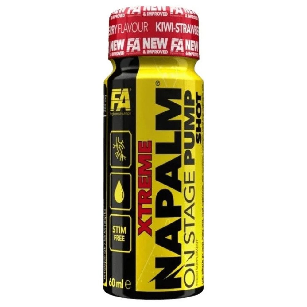 Fitness Authority Napalm On Stage Pump Shot przedtreningowy, kiwi-truskawka - 60 ml