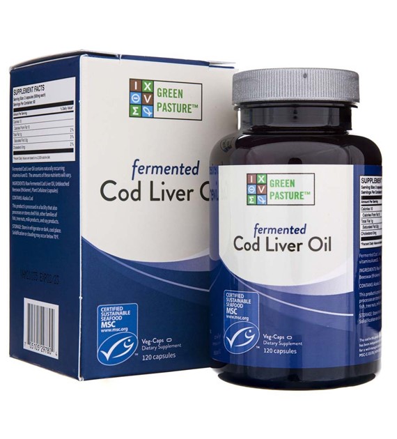 Green Pasture Fermented Cod Liver Oil, Unflavored - 120 Capsules