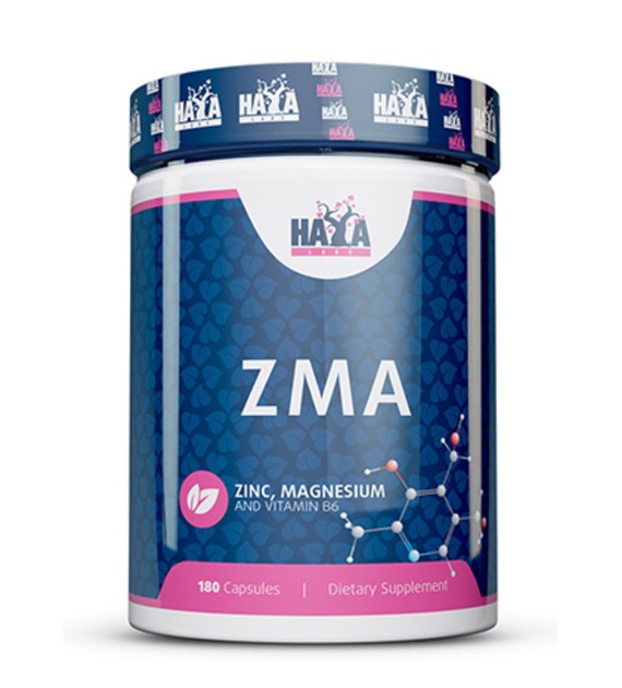 Haya Labs ZMA (Magnez, Cynk, Witamina B6) - 180 kapsułek