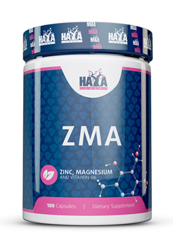 Haya Labs ZMA (Magnez, Cynk, Witamina B6) - 180 kapsułek