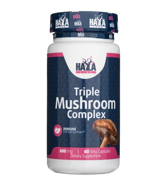 Haya Labs Triple Mushroom Complex 600 mg - 60 Veg Capsules