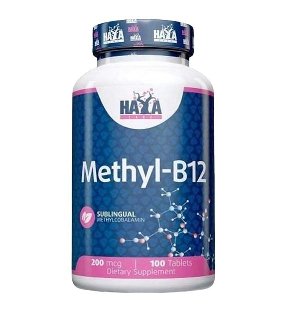Haya Labs Methyl-B12 Witamina B12 200 mcg, wiśnia - 100 tabletek