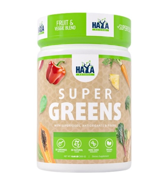 Haya Labs Super Greens, Shake cytrynowy - 300 g