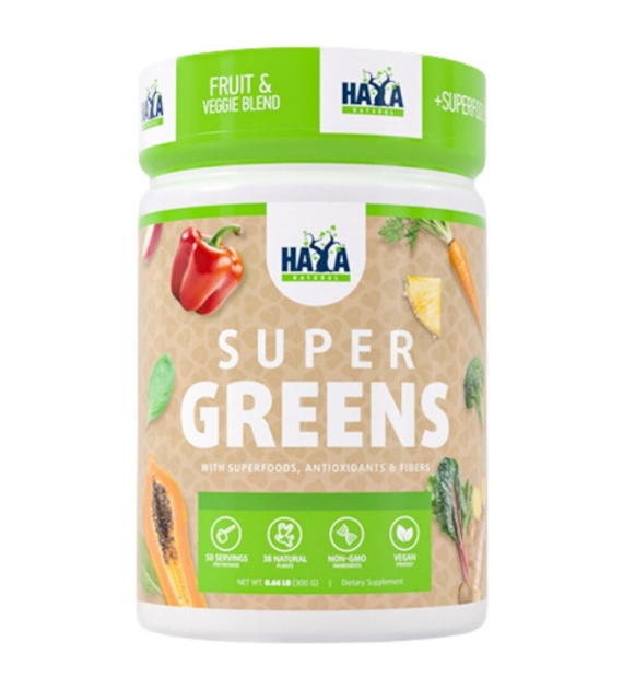 Haya Labs Super Greens, Shake jabłkowy - 300 g