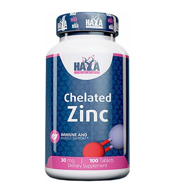 Haya Labs Chelated Zinc Cynk chelatowany - 100 tabletek