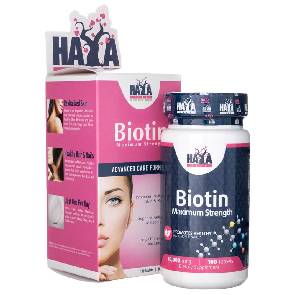 Haya Labs Biotin 10000 mcg - 100 Tabletten