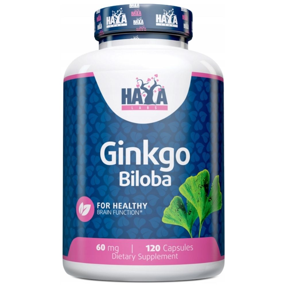 Haya Labs Ginkgo Biloba 60 mg - 120 kapsułek