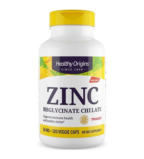 Healthy Origins Cynk, Bisglicynian cynku 50 mg - 120 kapsułek
