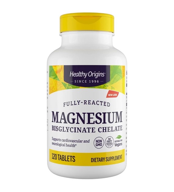 Healthy Origins Magnez, Chelat magnezu 200 mg - 120 tabletek