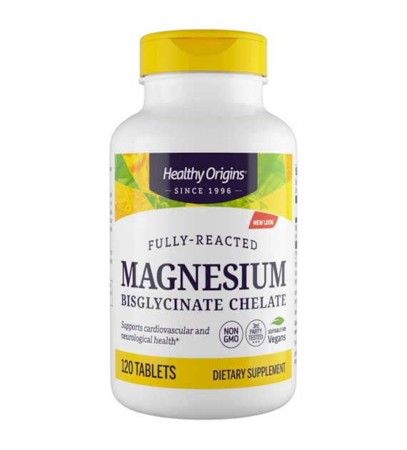 Healthy Origins Magnez, Chelat magnezu 200 mg - 120 tabletek