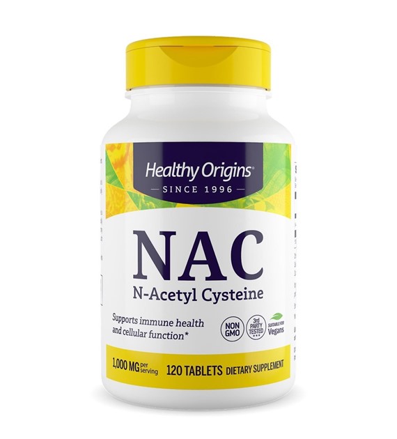 Healthy Origins NAC (N-acetylocysteina) 1000 mg - 120 tabletek