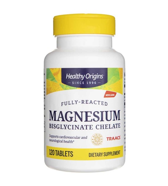 Healthy Origins Magnesium Bisglycinat Chelat Vollständig umgewandelt 200 mg - 120 Tabletten