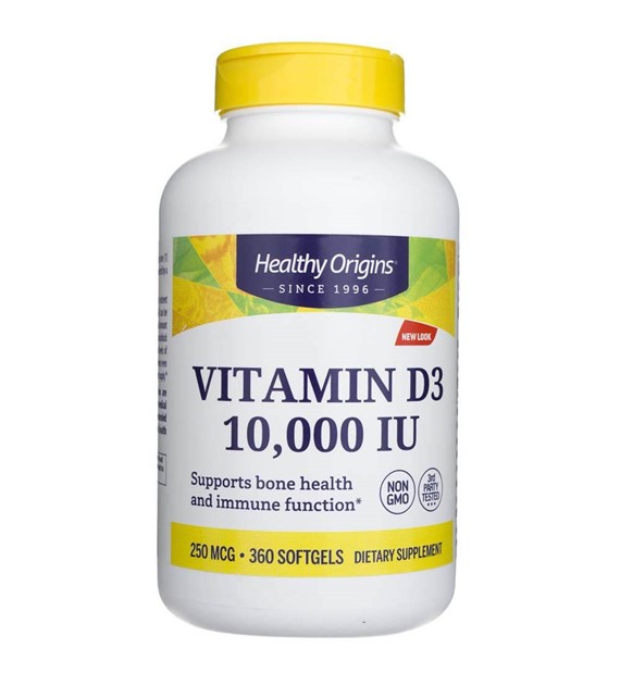 Healthy Origins Vitamin D3 10000 IU 360 softgelů