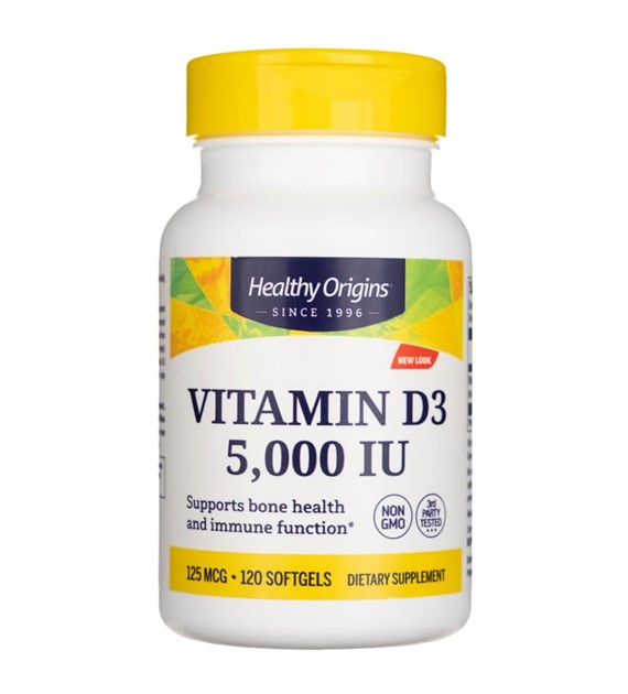 Healthy Origins Vitamin D3 5000 IU 120 softgelů