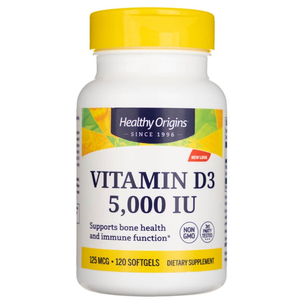 Healthy Origins Vitamin D3 5000 IU - 120 Softgels