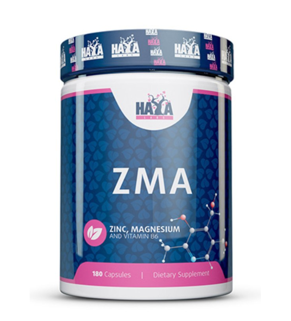 Haya Labs ZMA (Magnez, Cynk, Witamina B6) - 180 kapsułek