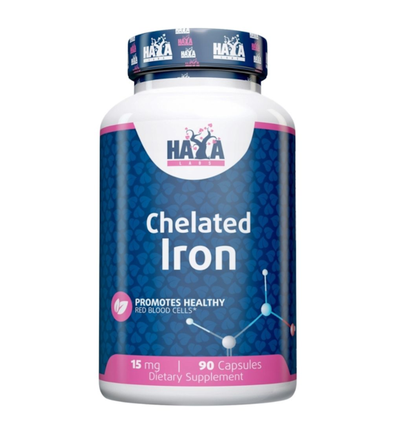 Haya Labs Żelazo chelatowane 15 mg - 90 kapsułek