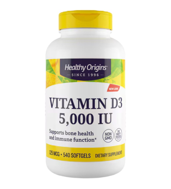 Healthy Originis Witamina D3 5000 IU - 540 kapsułek
