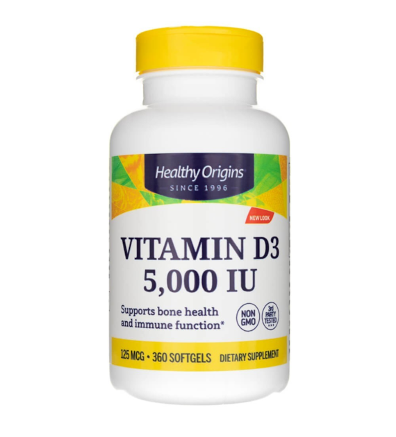Healthy Origins Witamina D3 5000 IU - 360 kapsułek