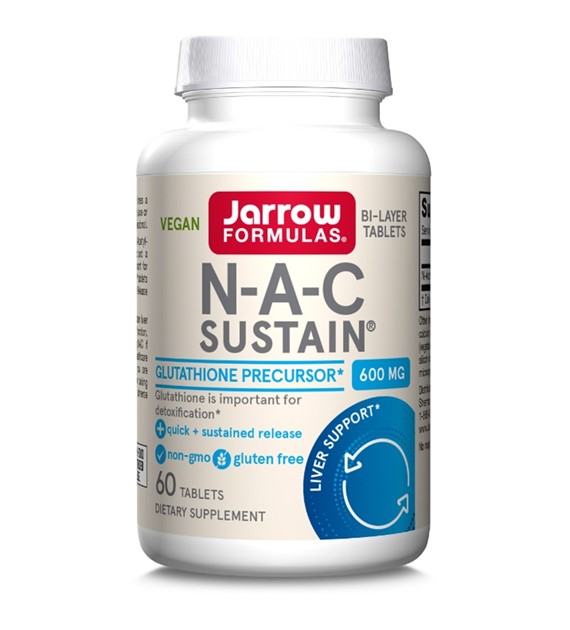 Jarrow Formulas NAC Sustain® (N-acetylo-L-cysteina) - 60 tabletek