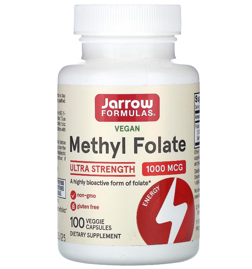 Jarrow Formulas Methyl Folate 1000 mcg - 100 Veg kapslí