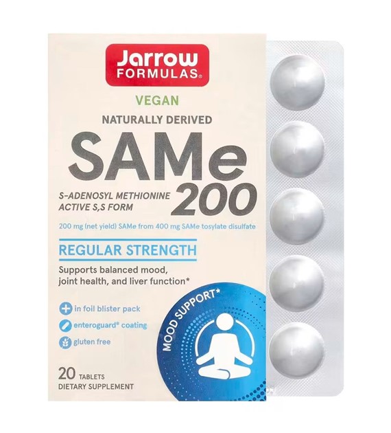 Jarrow Formulas SAMe 200 mg (S-adenozylo L-metionina) - 20 tabletek