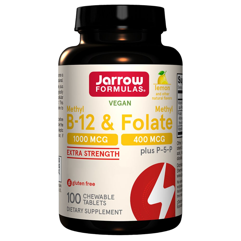 Jarrow Formulas Witamina B12 1000 mcg + Folian 400 mcg - 100 tabletek do żucia