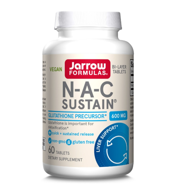 Jarrow Formulas NAC Sustain® (N-acetylo-L-cysteina) - 60 tabletek