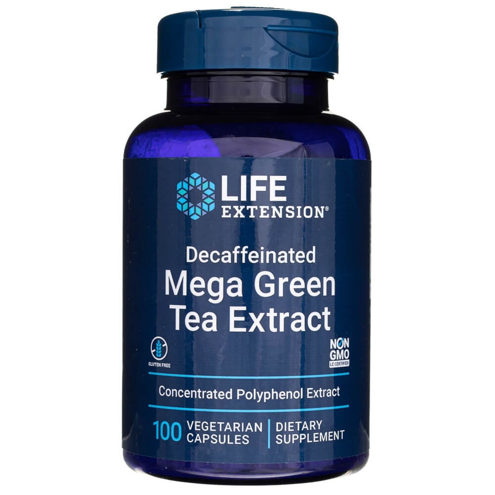 Life Extension Decaffeinated Mega Green Tea Extract - 100 Veg Capsules