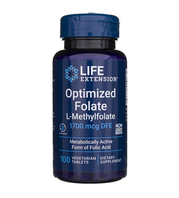 Life Extension Erweitertes Optimiertes Folat 1700 mcg - 100 Tabletten