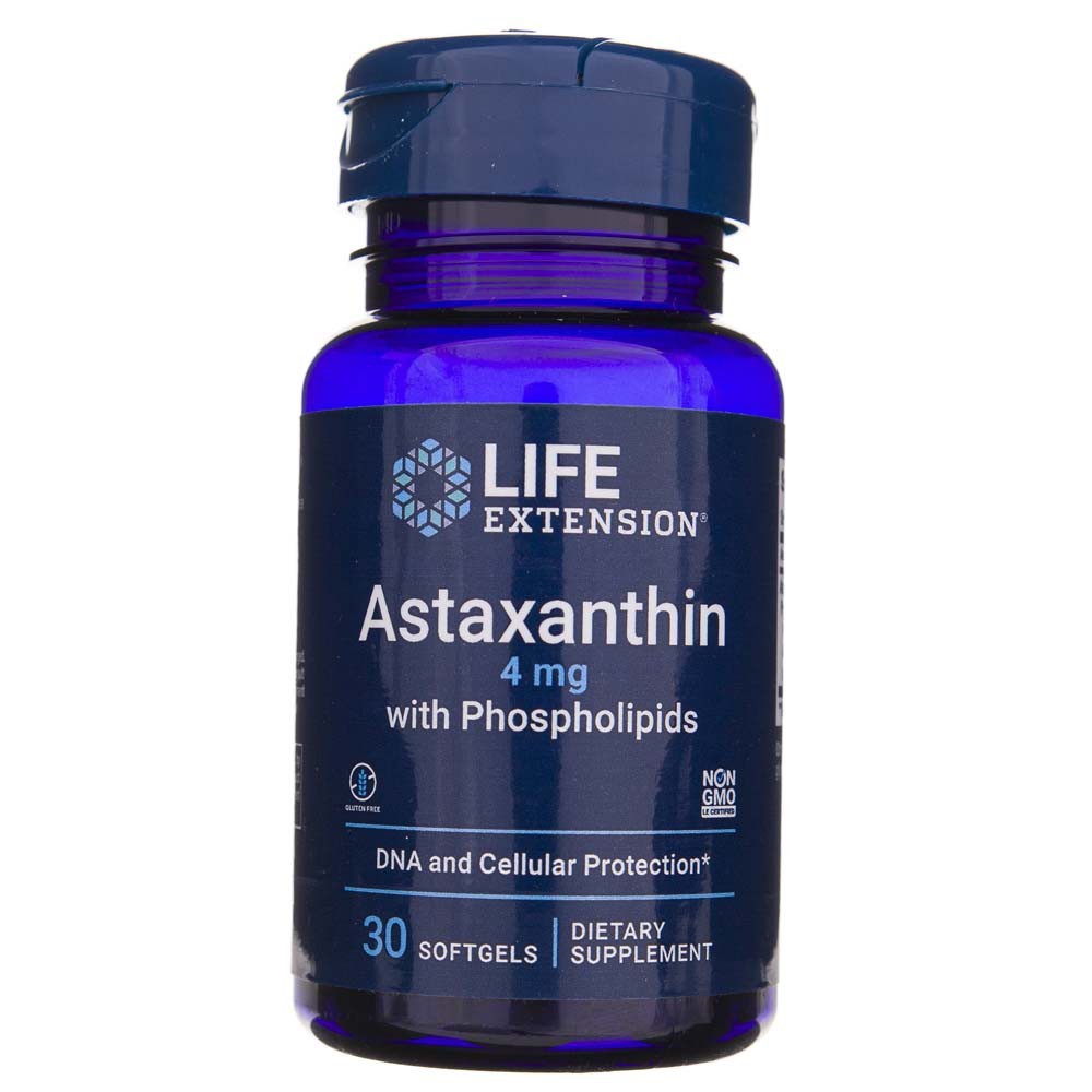 Life Extension Astaxanthin 4 mg s fosfolipidy - 30 měkkých gelů