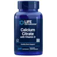 Life Extension Cytrnian wapnia + Witamina D - 200 kapsułek