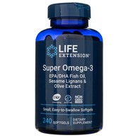 Life Extension Super Omega-3 EPA/DHA rybí olej, sezamové lignany a olivový extrakt - 240 měkkých gelů