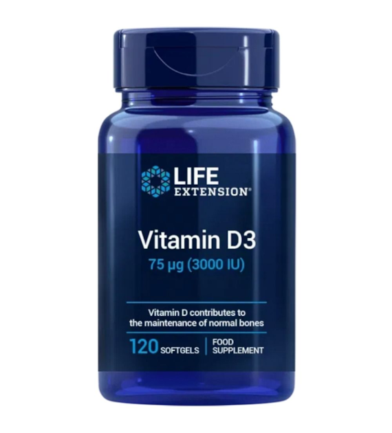 Life Extension Vitamin D3 75 mcg (3000 IU) - 120 Softgels