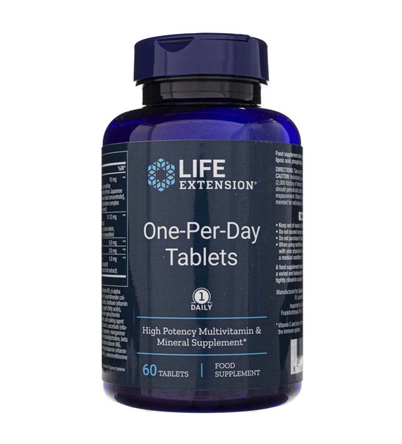 Life Extension One-Per-Day Tablets (Multivitamin) - 60 Tablets