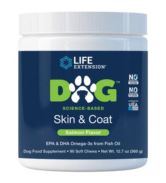 Life Extension Dog Skin & Coat, Skóra i sierść - 90 miękkich gryzaków