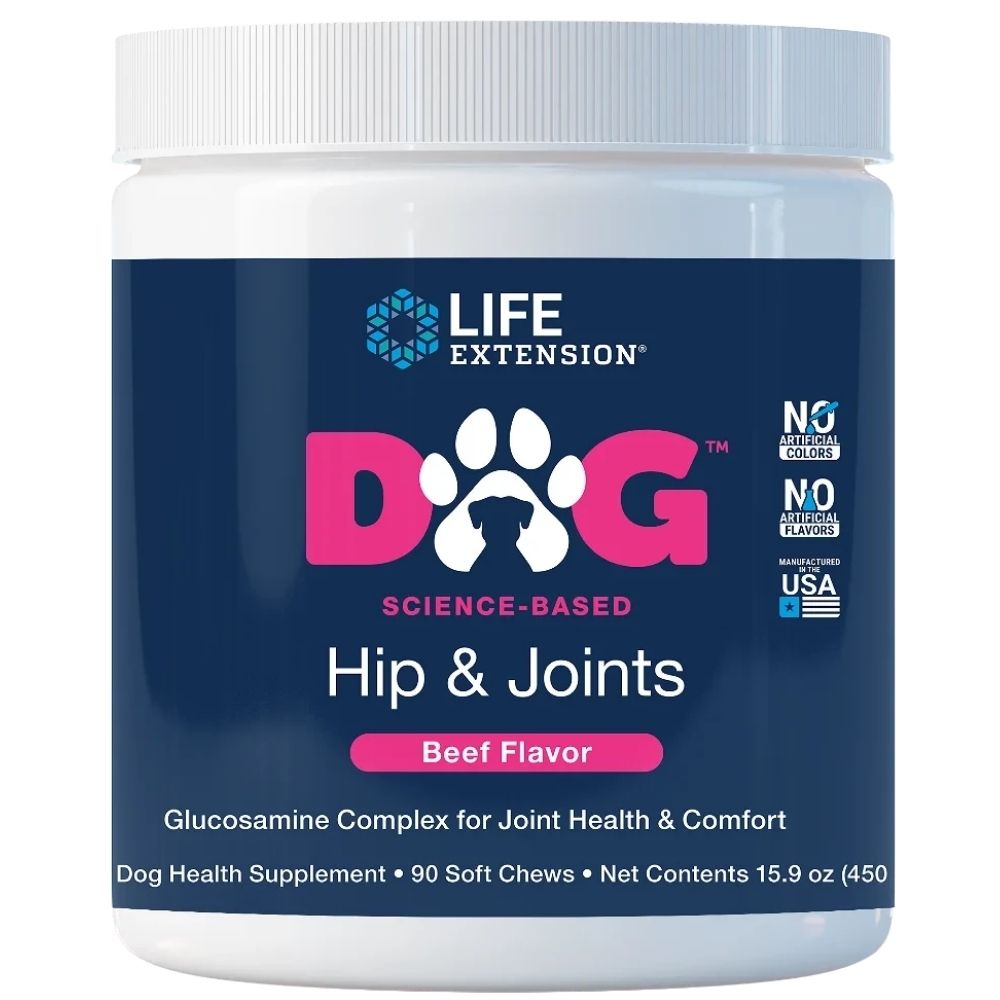 Life Extension Dog Hip & Joints, Biodra i stawy - 90 miękkich gryzaków