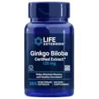 Life Extension Ginkgo Biloba (Miłorząb japoński) 120 mg - 365 kapsułek