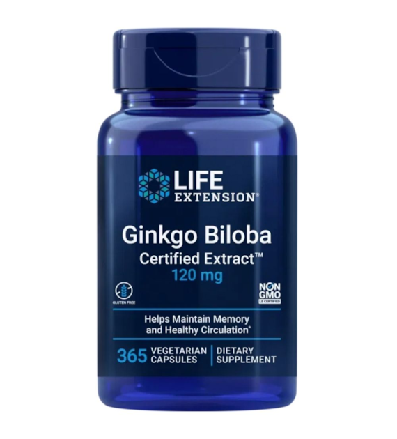 Life Extension Ginkgo Biloba (Miłorząb japoński) 120 mg - 365 kapsułek