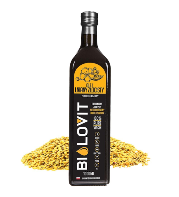 Bilovit Olej lniany złocisty zimnotłoczony - 1000 ml