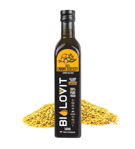 Bilovit Olej lniany złocisty zimnotłoczony - 500 ml