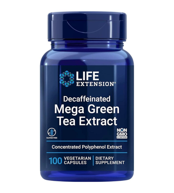 Life Extension Ekstrakt z zielonej herbaty, bezkofeinowy - 100 kapsułek
