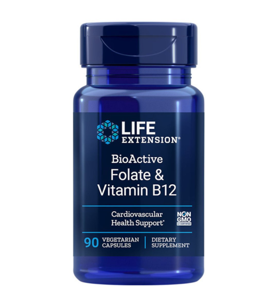 Life Extension BioActive Folate & Vitamin B12 - 90 Veg Capsules