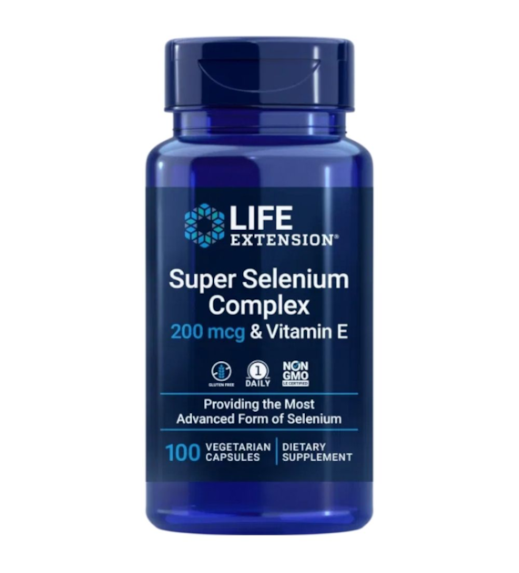 Life Extension Super Selenium Complex 200 mcg & Vitamin E - 100 Veg Capsules