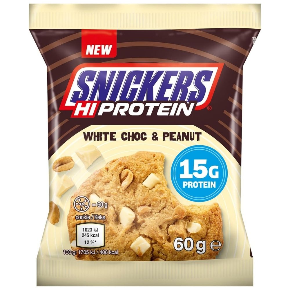 Snickers White Hi-Protein Cookie, Ciastko proteinowe, biała czekolada & orzeszki ziemne - 60 g