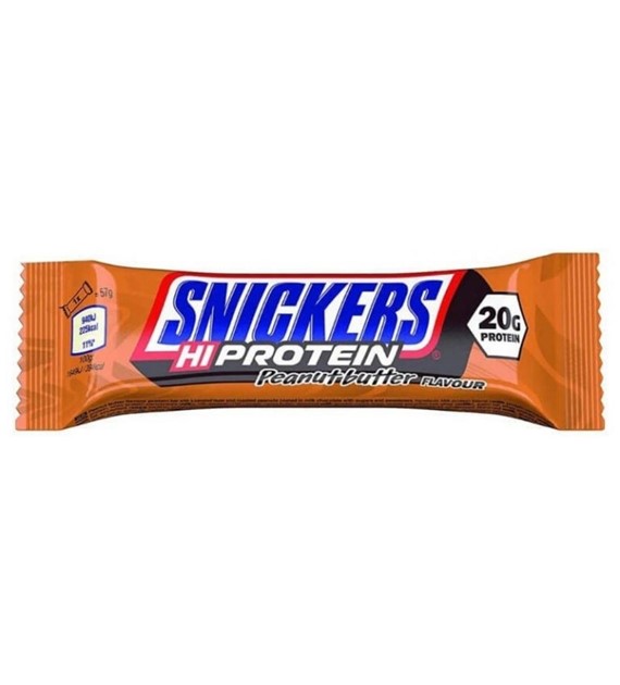 Snickers Hi-Protein, Baton białkowy, masło orzechowe - 57 g