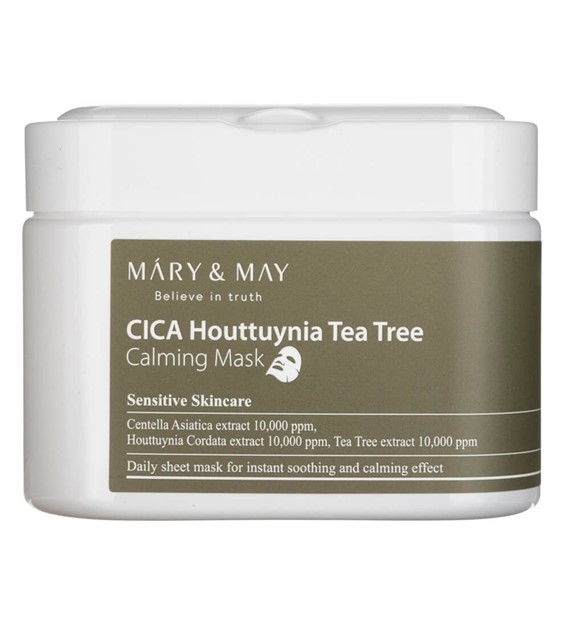 Mary&May Kojące maseczki CICA Houttuynia Tea Tree Calming Mask - 30 sztuk